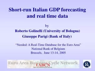 Short-run Italian GDP forecasting and real time data