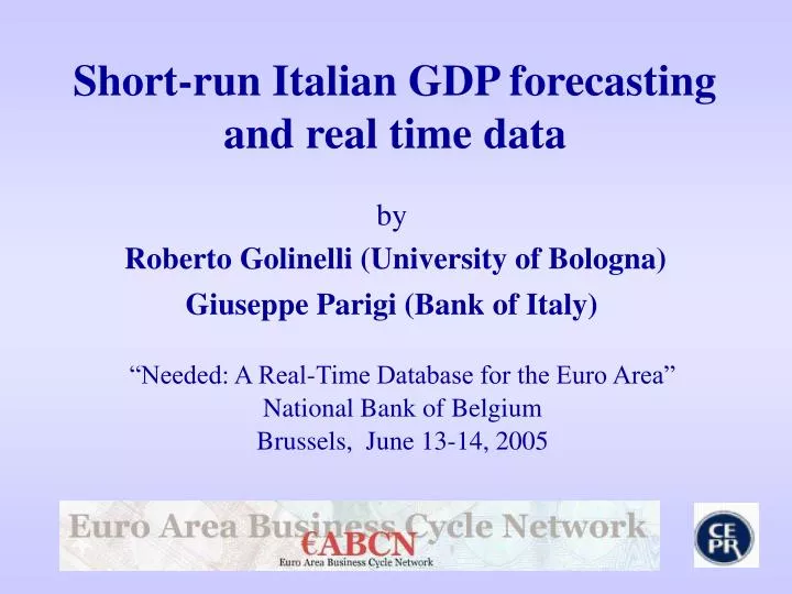short run italian gdp forecasting and real time data