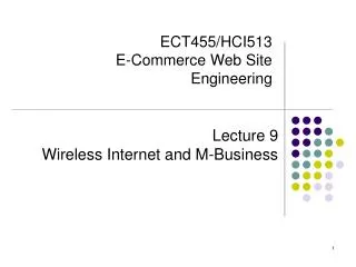 ECT455/HCI513 E-Commerce Web Site Engineering