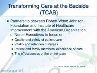 Transforming Care at the Bedside (TCAB)
