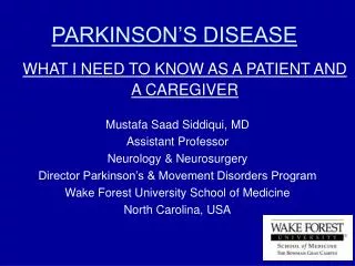 PARKINSON’S DISEASE