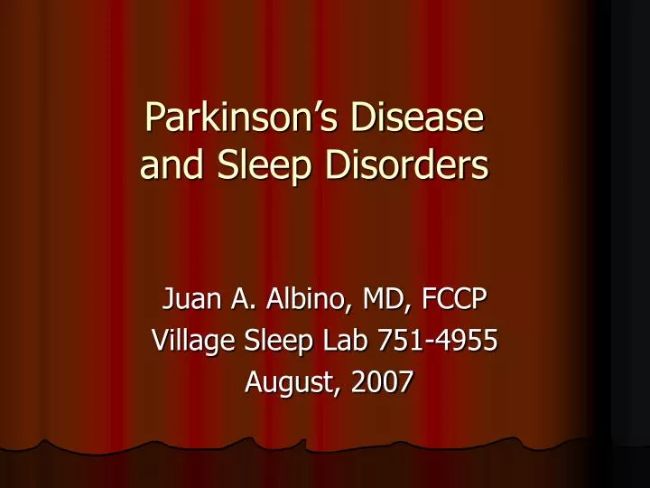 parkinson s disease and sleep disorders