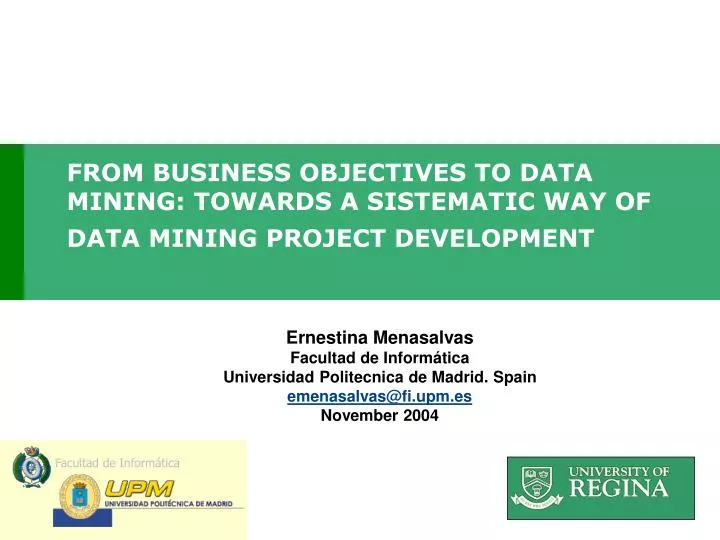 from business objectives to data mining towards a sistematic way of data mining project development