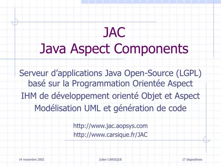 jac java aspect components