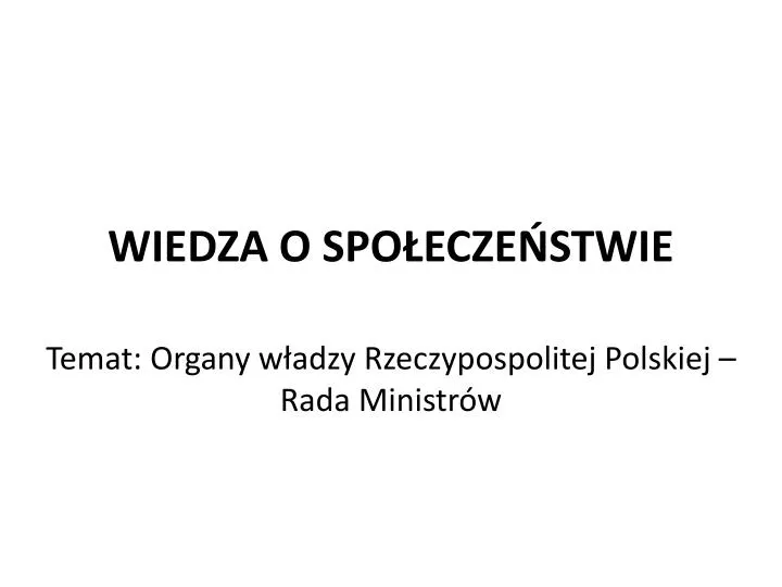 wiedza o spo ecze stwie