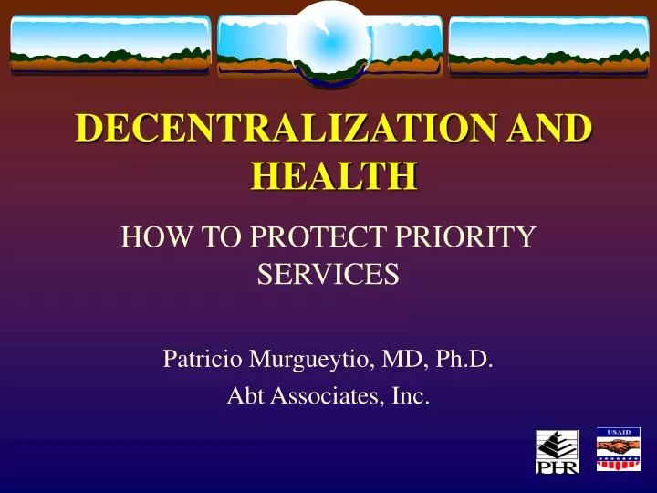 decentralization and health