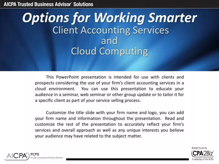 options for working smarter client accounting services and cloud computing