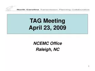 TAG Meeting April 23, 2009