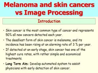 Melanoma and skin cancers vs Image Processing