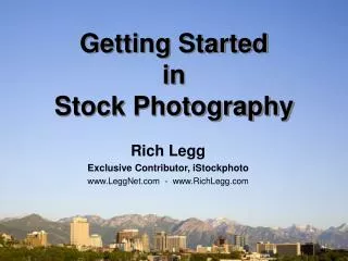 Getting Started in Stock Photography
