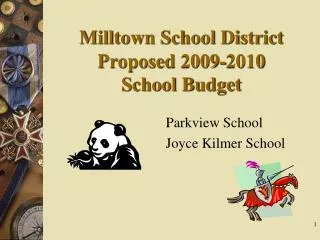 Milltown School District Proposed 2009-2010 School Budget