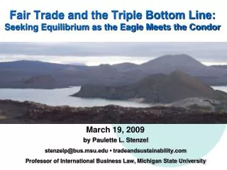 Fair Trade and the Triple Bottom Line: Seeking Equilibrium as the Eagle Meets the Condor