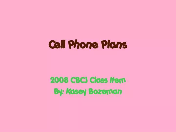 cell phone plans