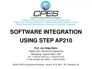 SOFTWARE INTEGRATION USING STEP AP210