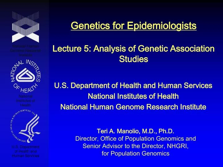 genetics for epidemiologists lecture 5 analysis of genetic association studies