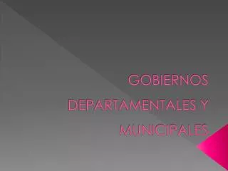 GOBIERNOS DEPARTAMENTALES Y MUNICIPALES