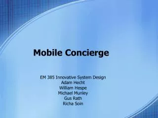 Mobile Concierge