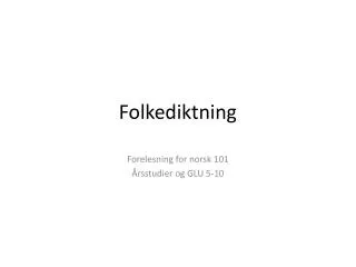 folkediktning