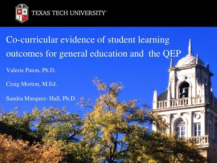 co curricular evidence of student learning outcomes for general education and the qep