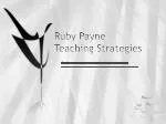 Ruby Payne Teaching Strategies - slide 1