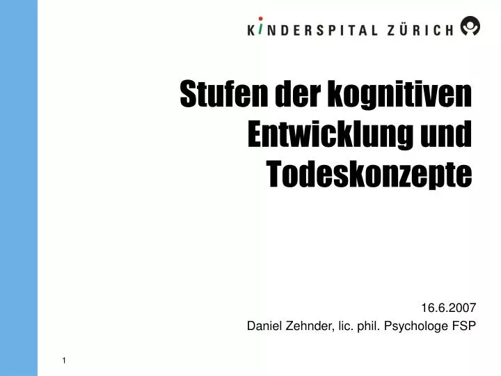 stufen der kognitiven entwicklung und todeskonzepte