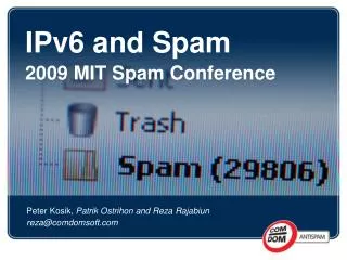 IPv6 and Spam 2009 MIT Spam Conference