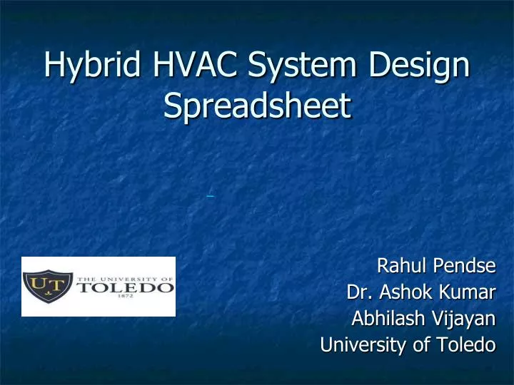 hybrid hvac system design spreadsheet