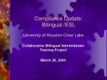 Compliance Update: Bilingual /ESL - slide 1