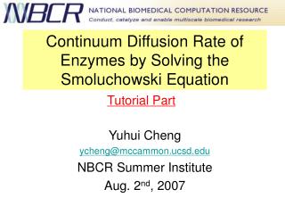 Continuum Diffusion Rate of Enzymes by Solving the Smoluchowski Equation