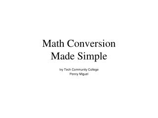 Math Conversion Made Simple