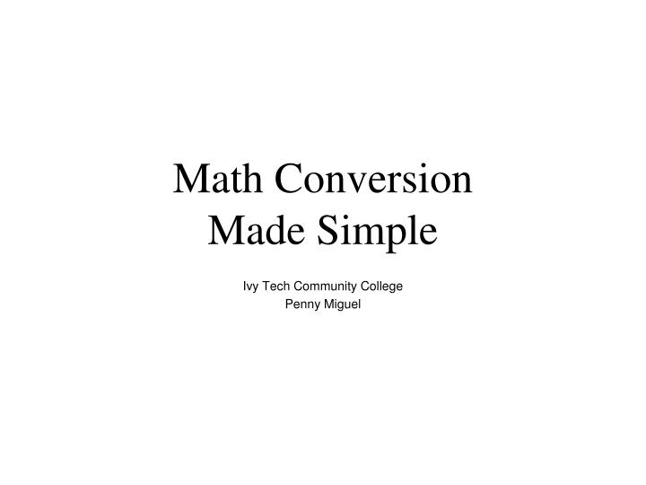 math conversion made simple