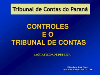 CONTROLES E O TRIBUNAL DE CONTAS