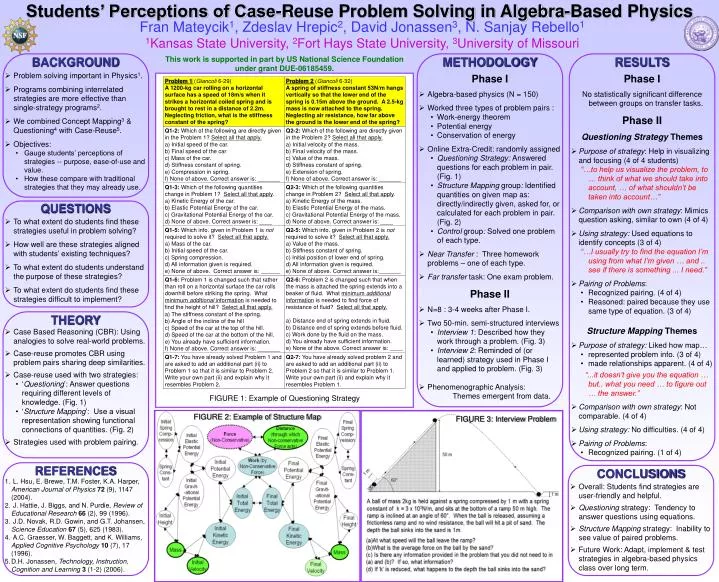 students perceptions of case reuse problem solving in algebra based physics