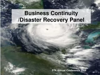 Business Continuity /Disaster Recovery Panel