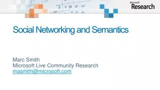 Social Networking and Semantics