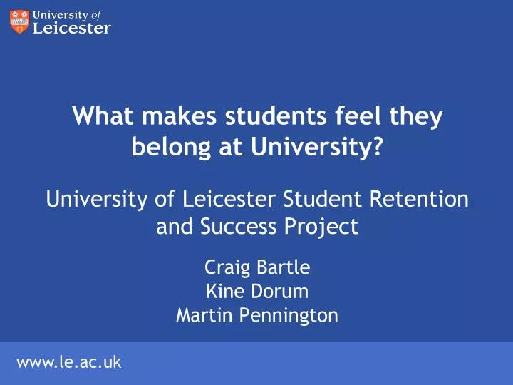 what makes students feel they belong at university