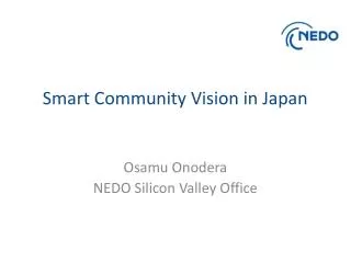 Smart Community Vision in Japan