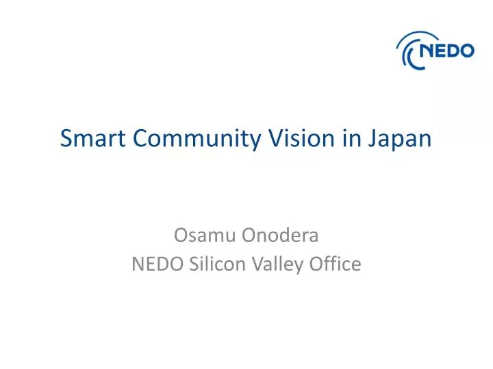 smart community vision in japan