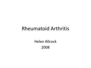 Rheumatoid Arthritis