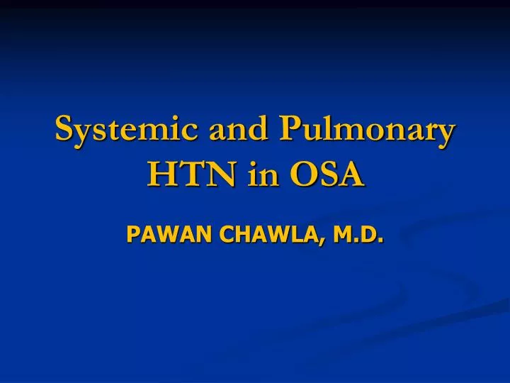 systemic and pulmonary htn in osa