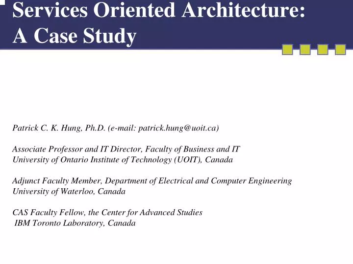 services oriented architecture a case study