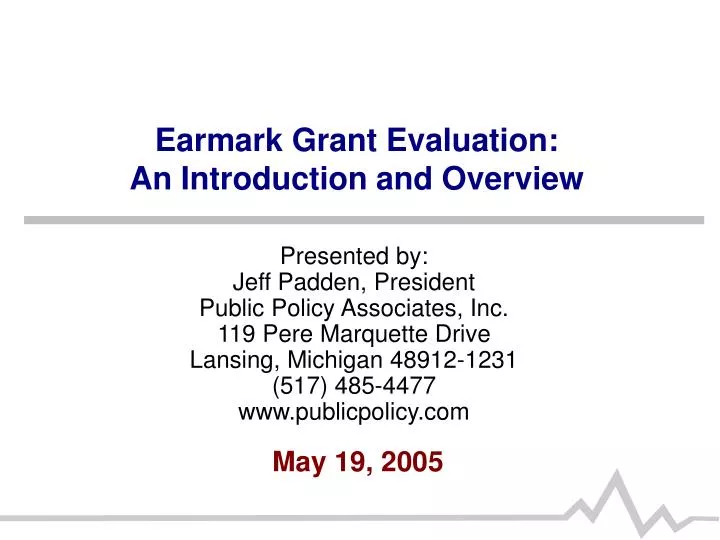 earmark grant evaluation an introduction and overview
