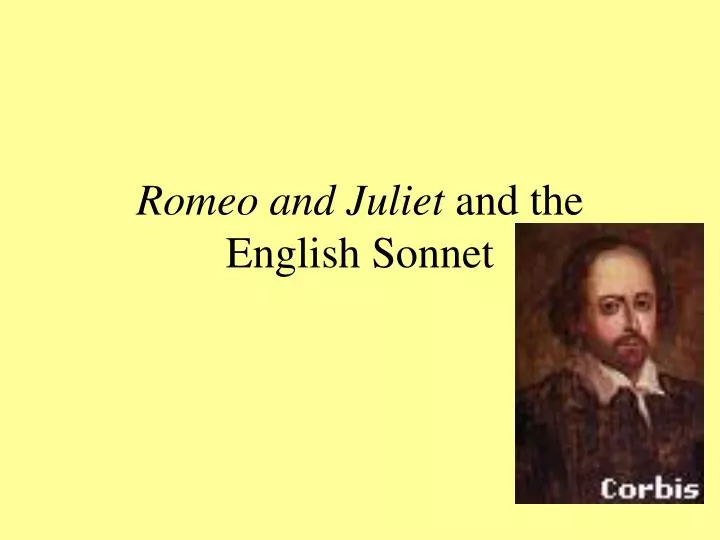 romeo and juliet and the english sonnet