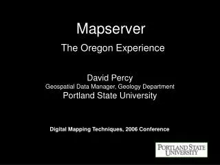 Mapserver The Oregon Experience
