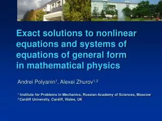 Exact solutions to nonlinear equations and systems of equations of general form in mathematical physics