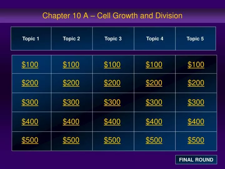 chapter 10 a cell growth and division