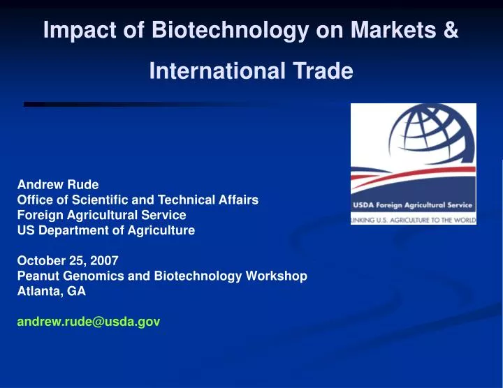 impact of biotechnology on markets international trade