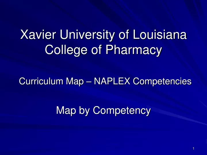xavier university of louisiana college of pharmacy curriculum map naplex competencies