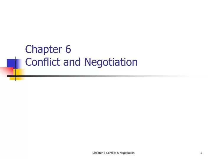 chapter 6 conflict and negotiation