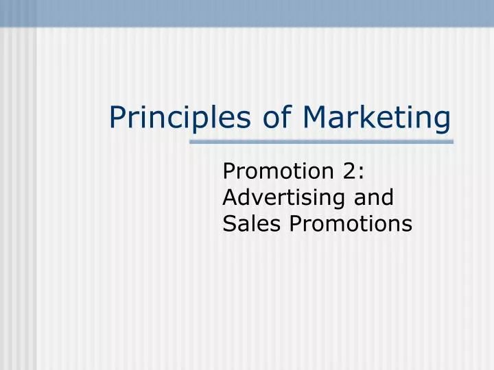 principles of marketing